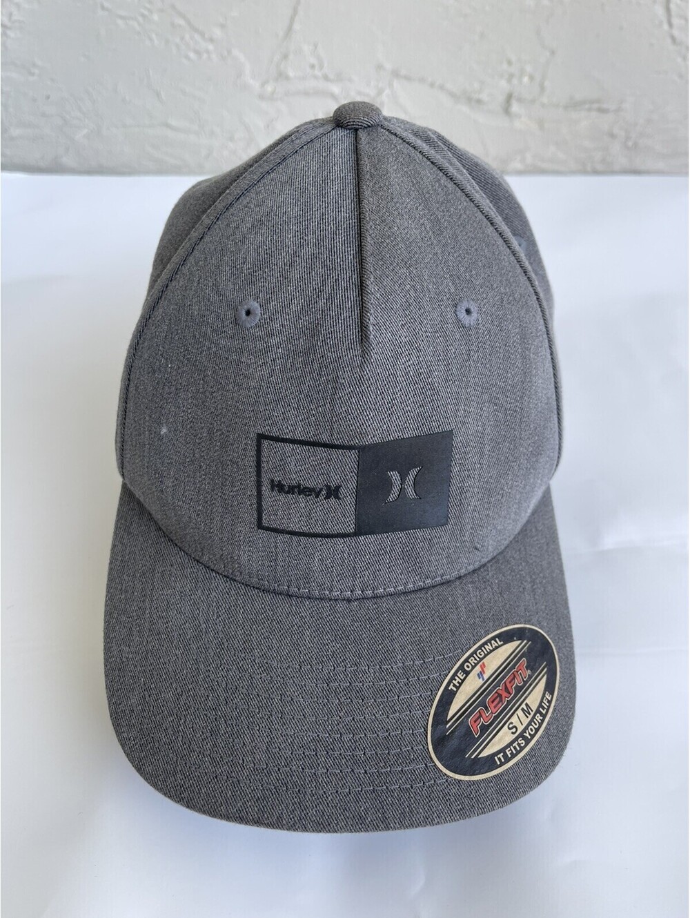 MENS HURLEY PHANTOM DENIM BLUE HAT FLEX FIT FITTED CAP SIZE S/M.